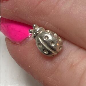 Delicate silver ladybug earrings